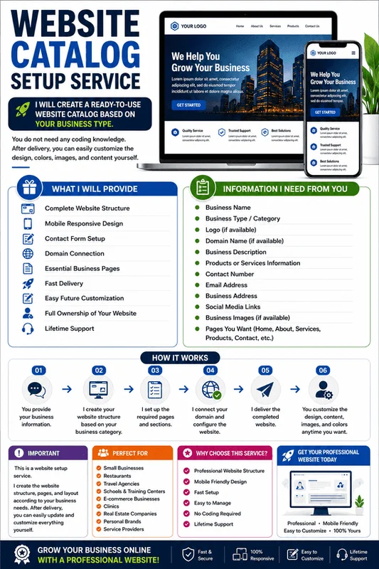 Professional Website Catalog Setup Service for Any Business