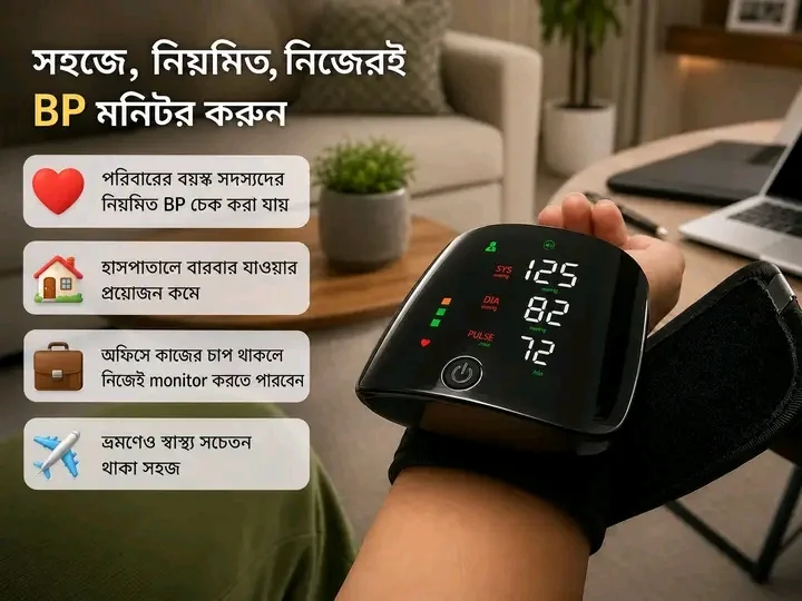 Digital Blood Pressure Machine Wrist Electronic Sphygmomanometer