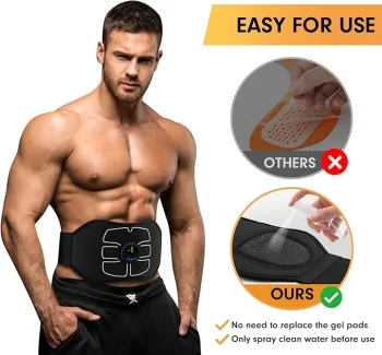 Smart EMS Abdominal Toning Belt - Gel-Free Muscle Stimulator Fitness Trainer