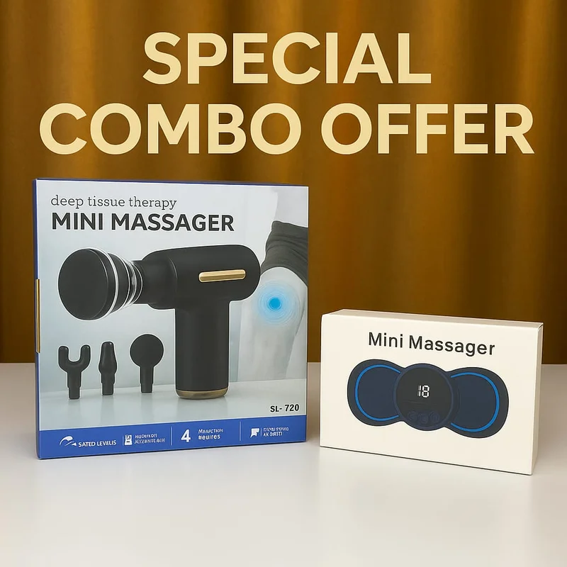 Tissue Therapy Mini Massager Gun SL-720 & Smart Mini EMS Neck Massager - 2 in 1 Special Combo Offer